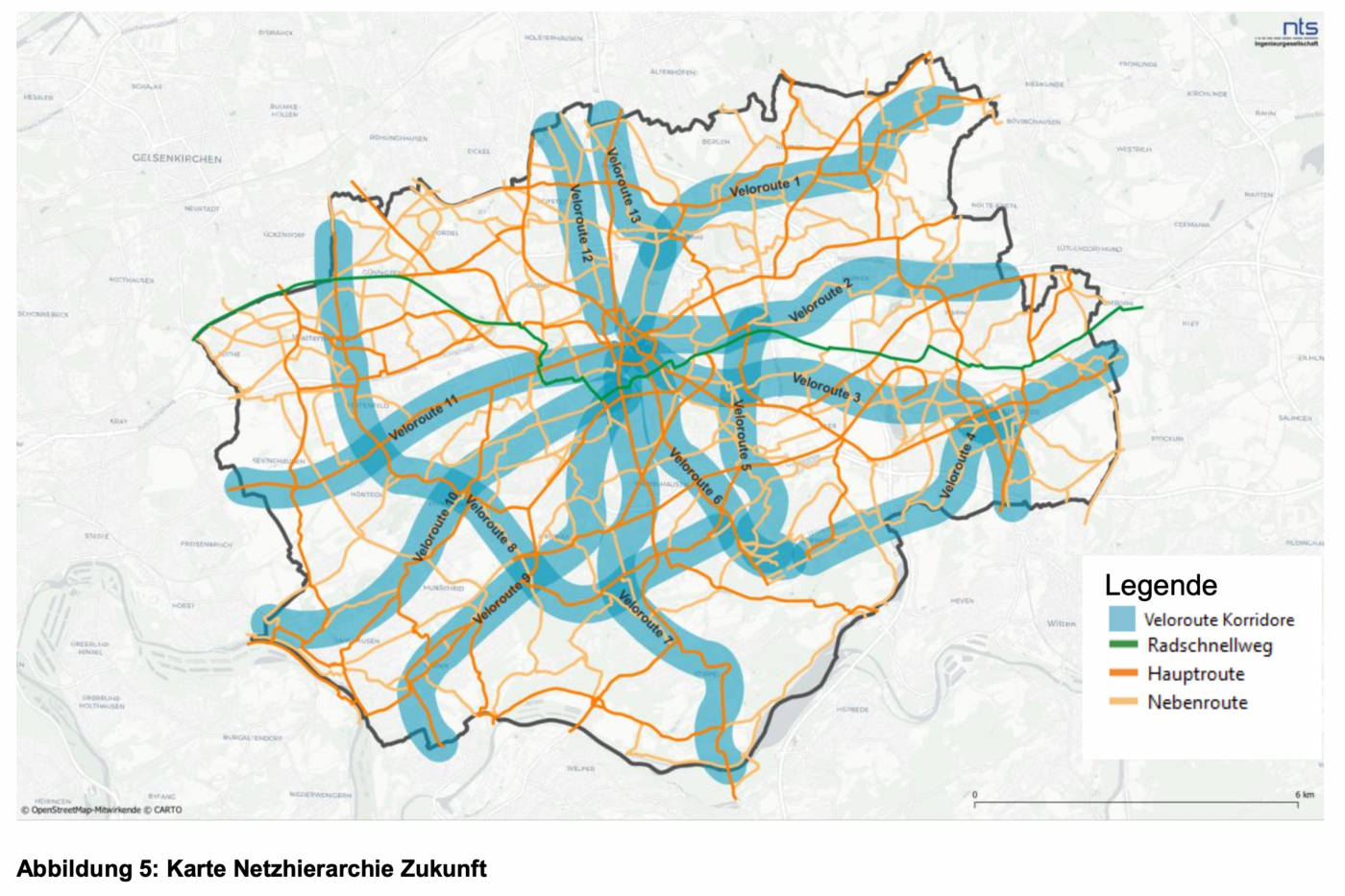Sachstand Radverkehrskonzept: Karte Netzhierarchie Zukunft