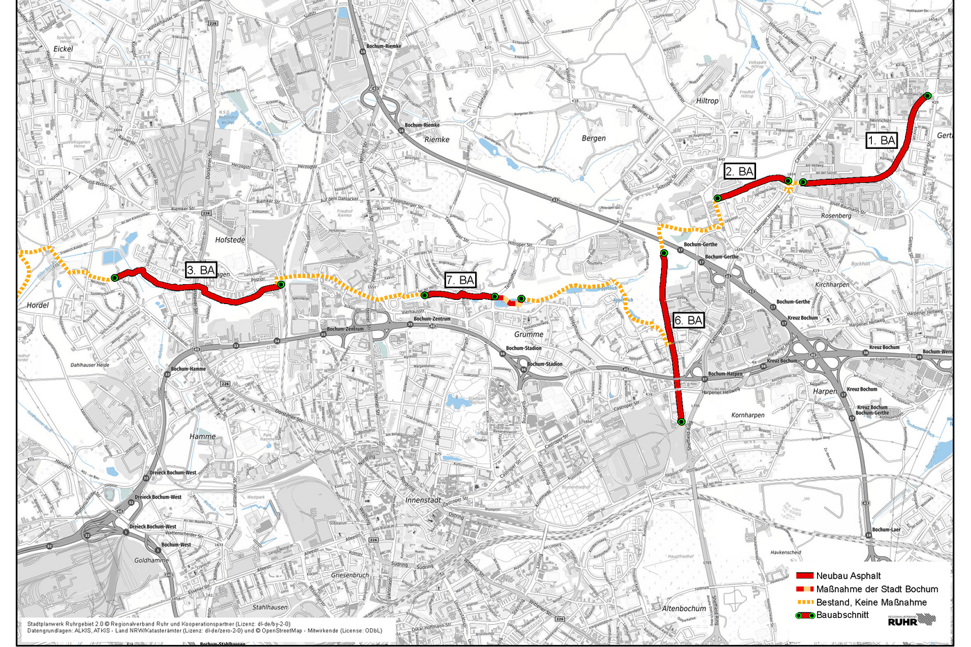 Übersichtsplan Emscher Park Radweg