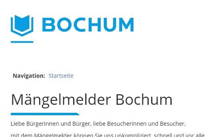 Mängelmelder Bochum Mängelmelder