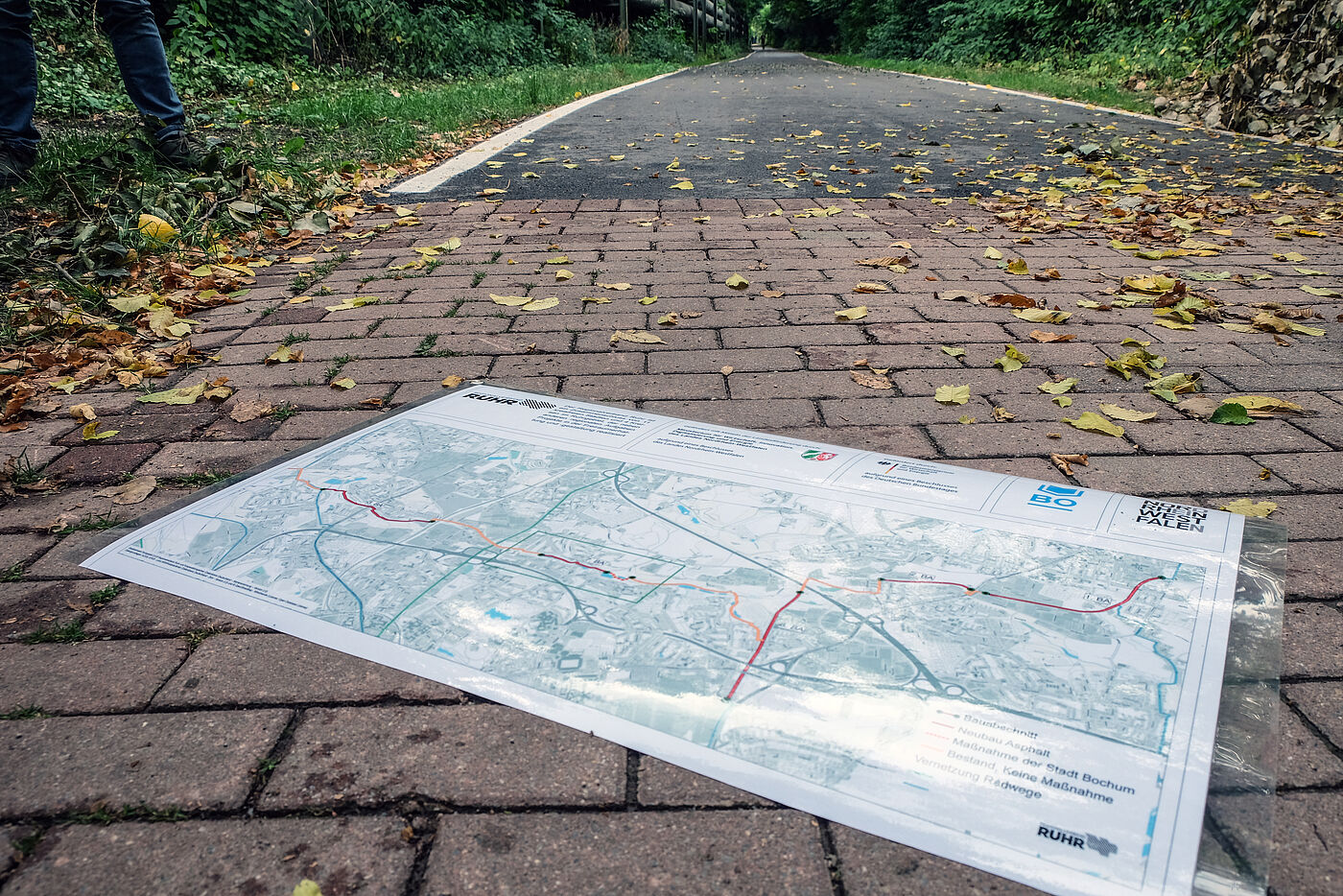 Übersichtsplan Emscher Park Radweg auf der Trasse