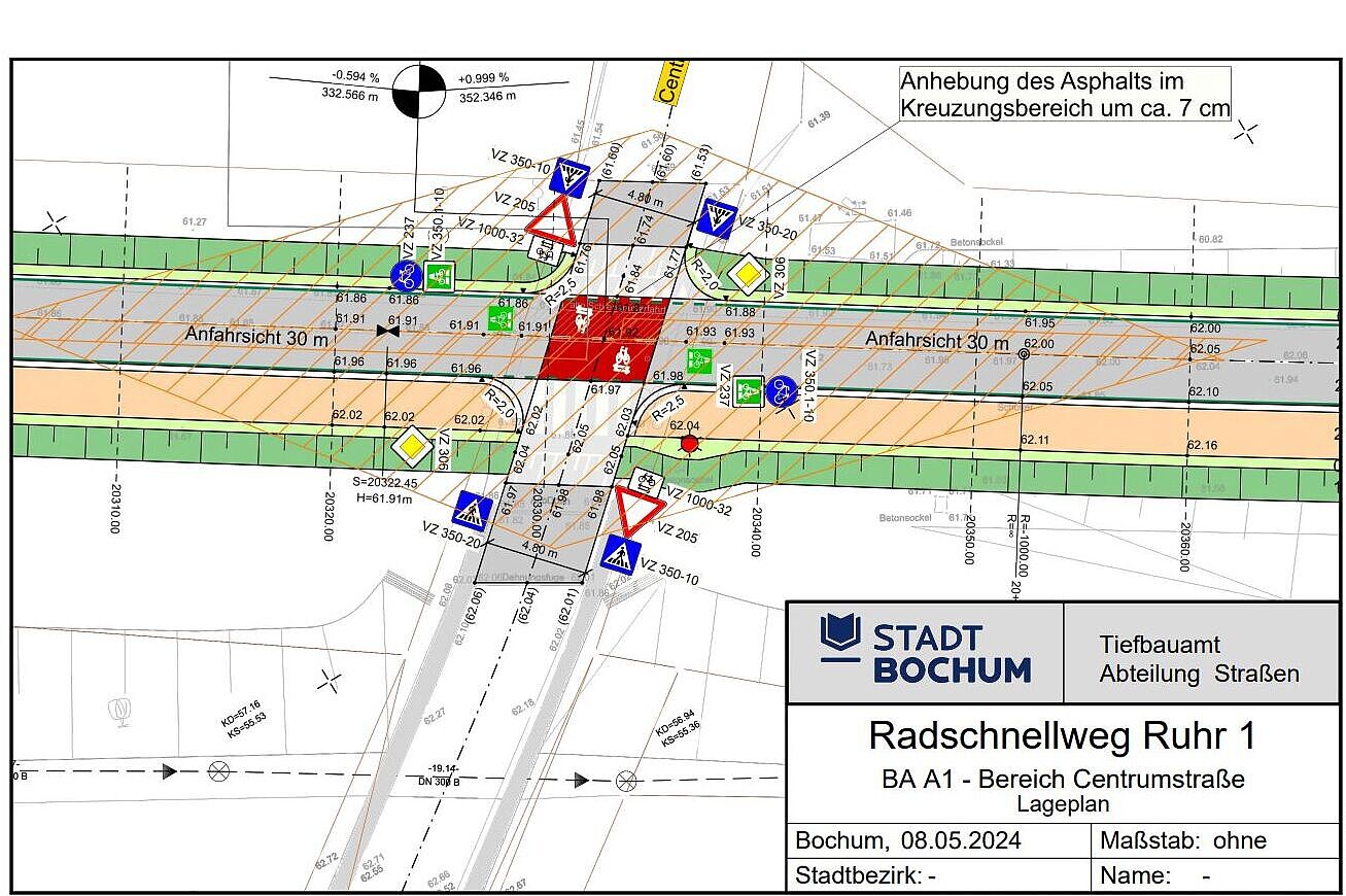 Centrumstraße: Vorfahrt des RS1