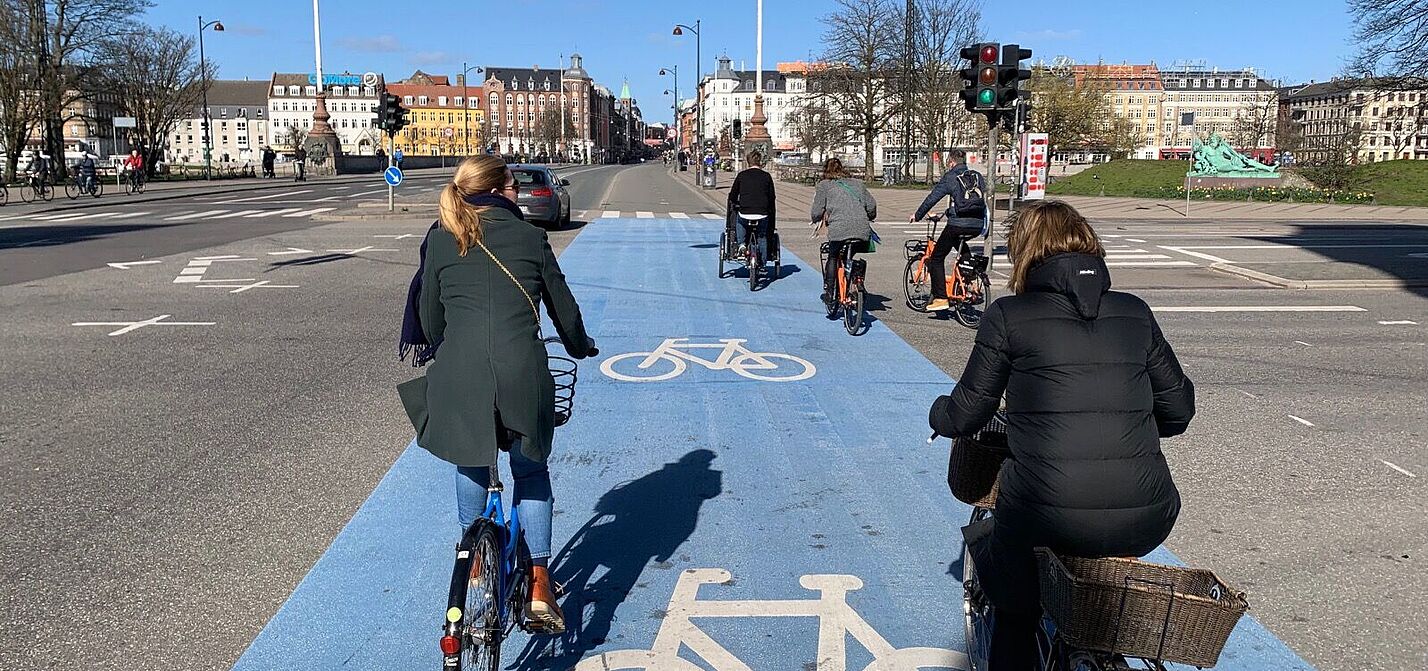 Befahrener Radweg in Kopenhagen